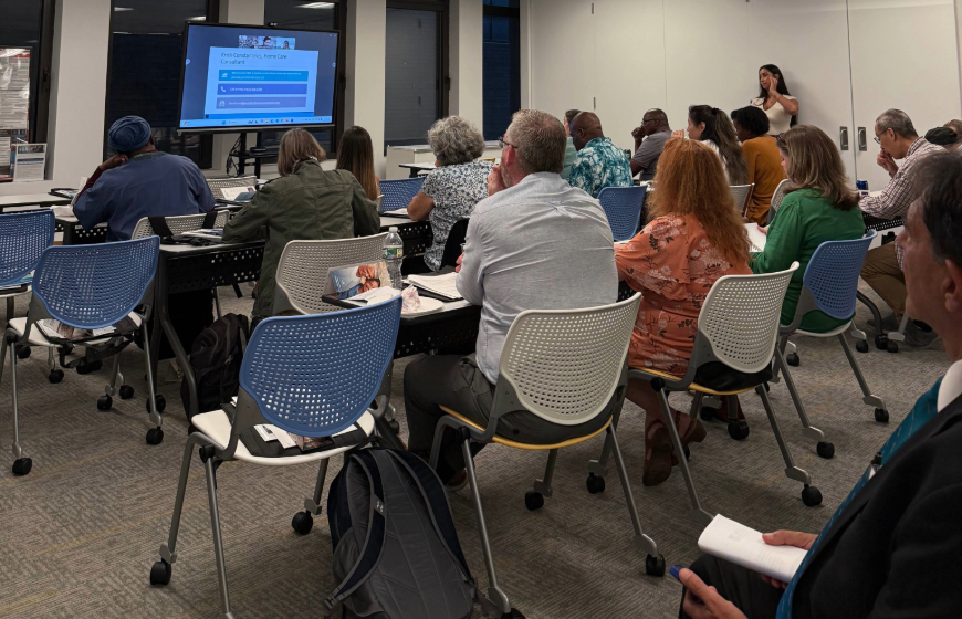 Social workers and certified case managers gathered for a continuing education event on geriatric care at the Alliance Homecare office.
